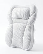 White polyester variant of the bath support pillow with suction cups on white