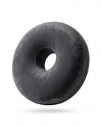 Charcoal grey ring lap support pillow standing upright on white background