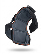 Back view of the shoulder wrap showing padded grey interior and orange trim