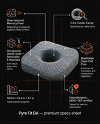 Premium specs sheet for the honeycomb memory foam ear piercing pillow