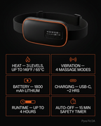 Tech specs: 3 heat levels, 4 vibration modes, 1800 mAh USB-C battery
