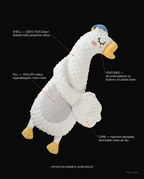Baby pillow specs: minky shell, hypoallergenic fill, washable, no plastic eyes