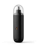 Black variant of the precision nose and ear trimmer with clear cap, on white