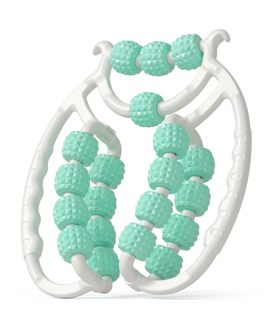 Green colorway of the 360 muscle recovery massage roller on white