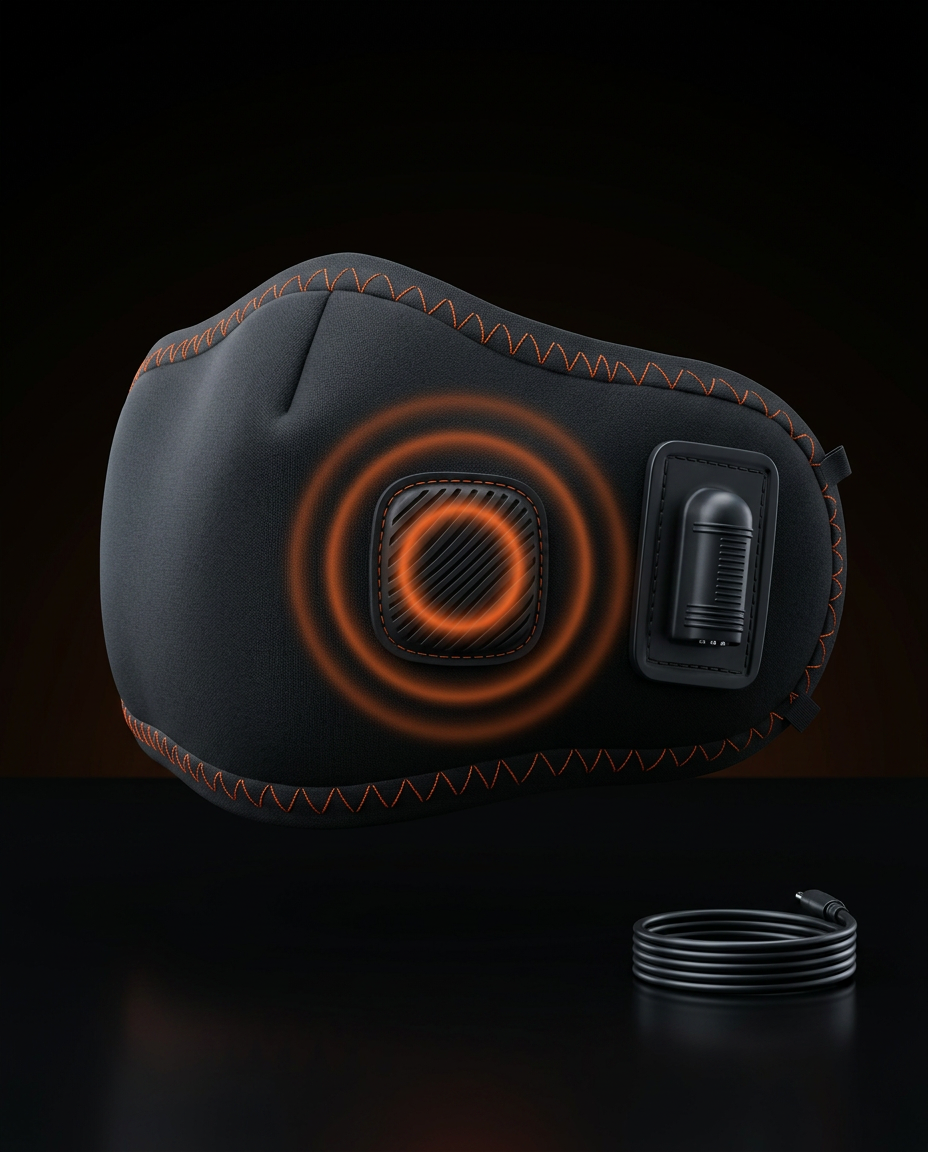 Comfort mask with concentric rings showing the massage vibration mode