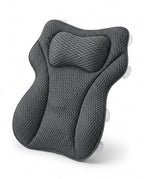 Grey polyester variant of the bath support pillow with suction cups on white
