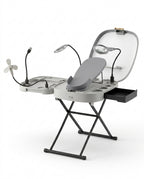 White and grey variant of the foot care station with all accessories