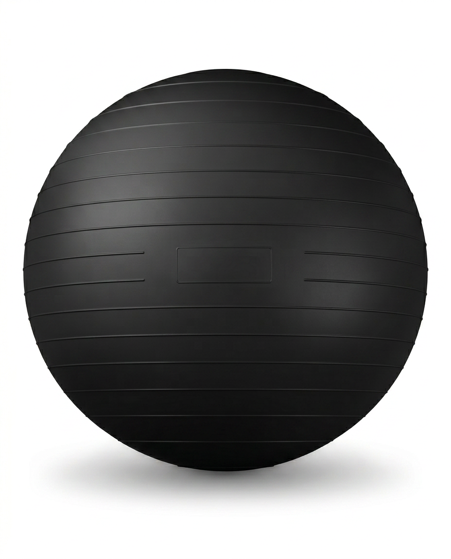 Black exercise ball color variant on a clean white background