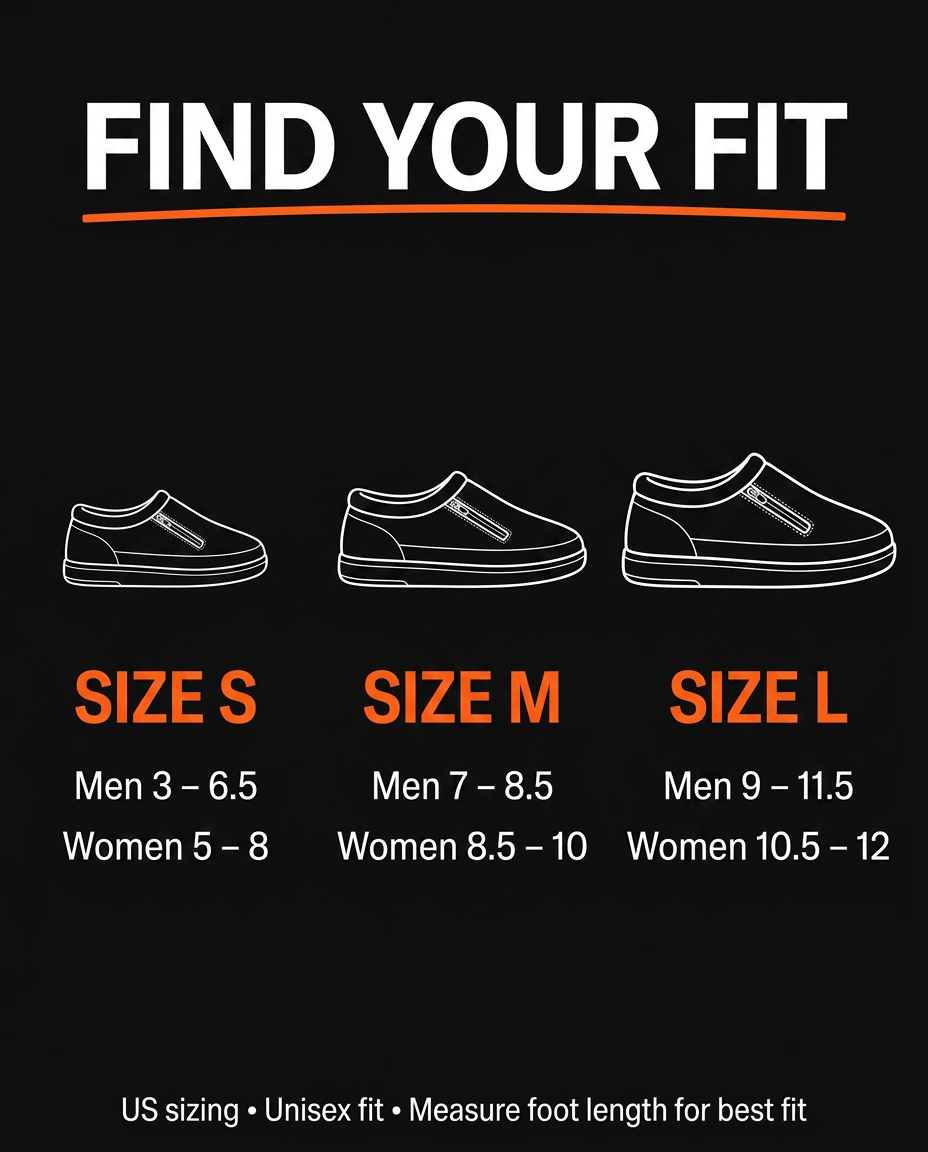 Find your fit size guide with US foot sizes for the heated slippers