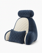 Navy blue and cream reading pillow variant with detached lumbar cushion