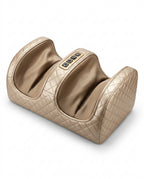 Gold quilted-leather foot massager variant on white