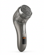 Gray electric foot file with coarse roller, studio shot on white