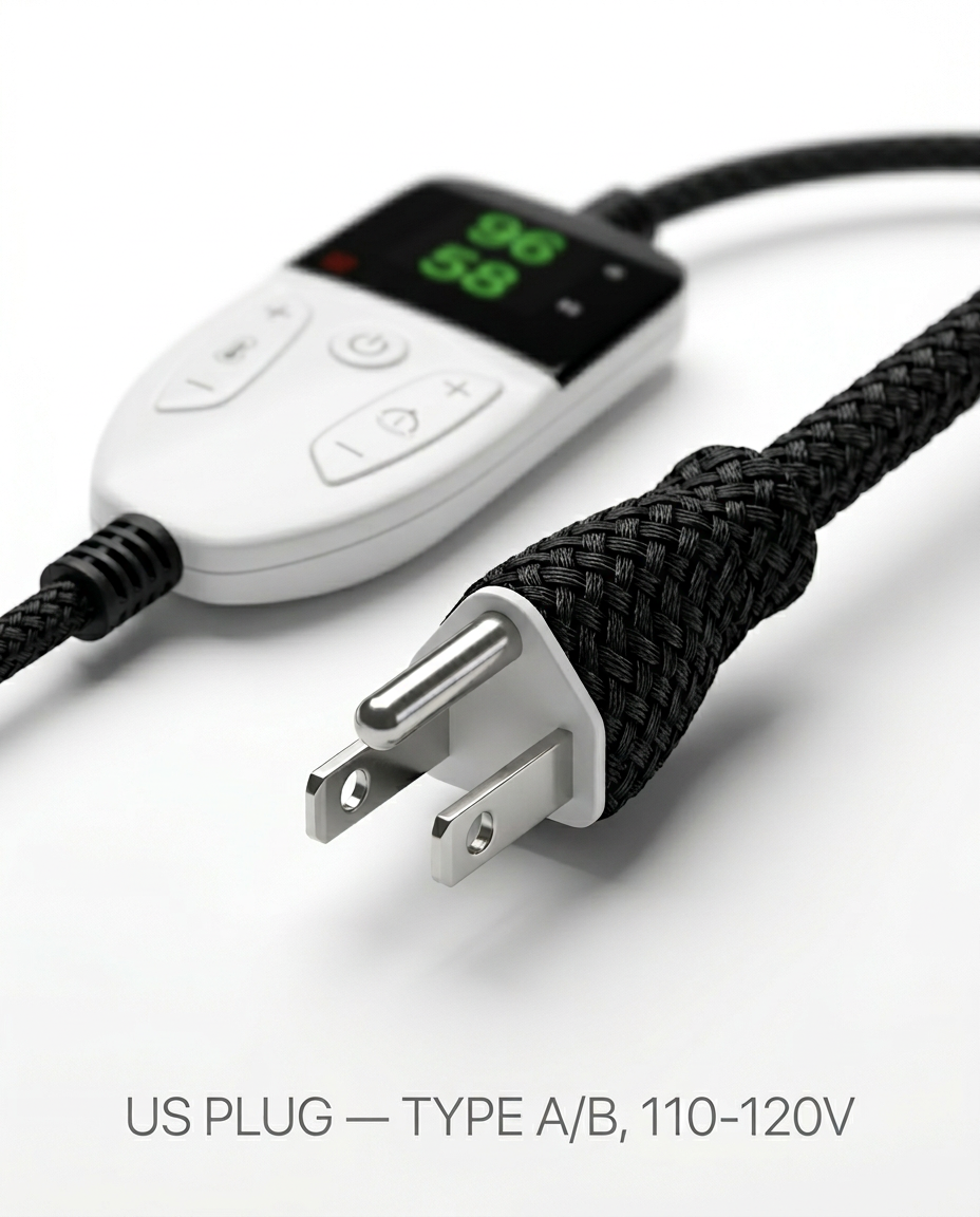 Hot stone heater controller with US plug cable, type A/B 110-120V