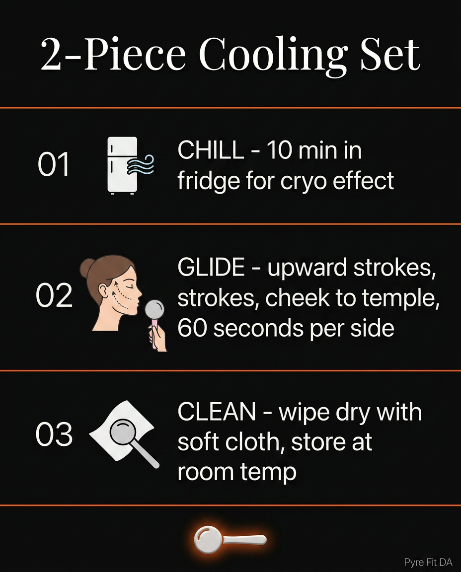 Three-step routine: chill the rollers, glide upward, then clean and store