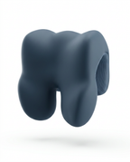 Slate blue ergonomic neck reset support cushion, studio shot on white