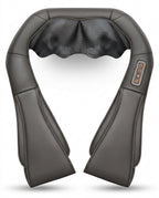 Gray neck and shoulder massager variant, flat lay on white