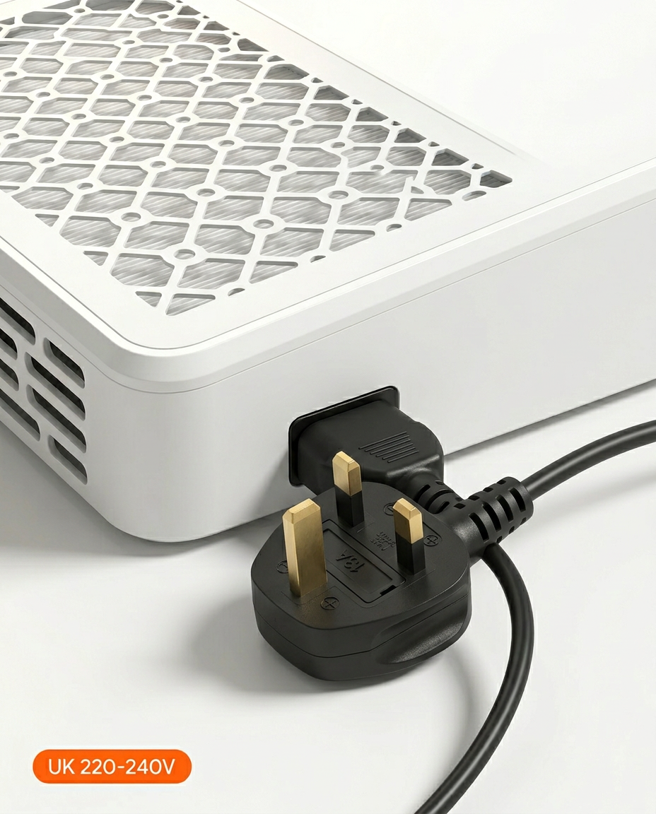 Nail dust collector with UK 220-240V three-pin plug cord