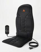 Massage cushion with US plug and remote, full studio shot on white