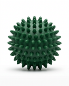 Green spiky recovery massage ball, studio packshot on white