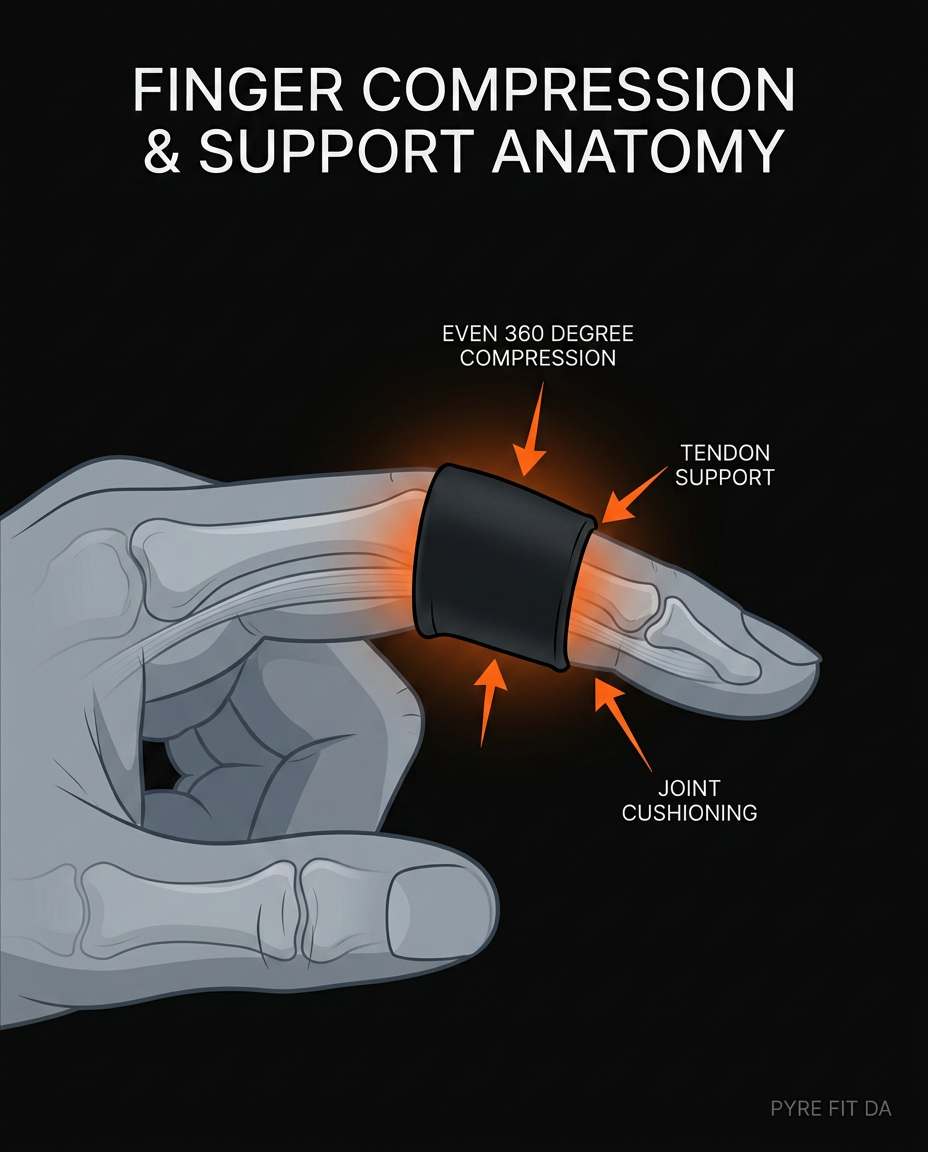Diagram of even 360-degree compression and joint support from the sleeve