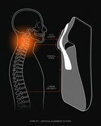 Cervical alignment diagram showing spine support against pillow cross-section