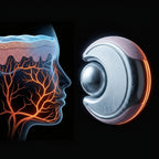 Diagram pairing facial skin layers with the cold steel device to show cooling science