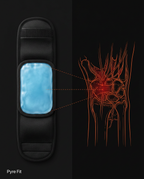cooling diagram of the gel wrap targeting an inflamed joint