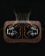 Cutaway diagram showing the internal rotating motors of the shiatsu massage cushion