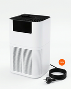 White air purifier with EU plug cord and 220V badge