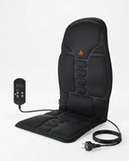 Massage cushion with EU plug and remote, full studio shot on white