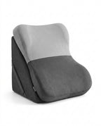 Two-tone gray wedge lounger, light gray headrest over charcoal seat, on white