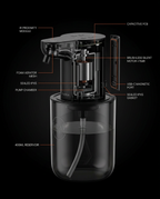 Cutaway of the dispenser showing IR sensor, pump chamber and 400ml reservoir