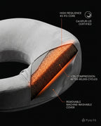 Cutaway revealing the high-resilience foam core inside the feeding pillow