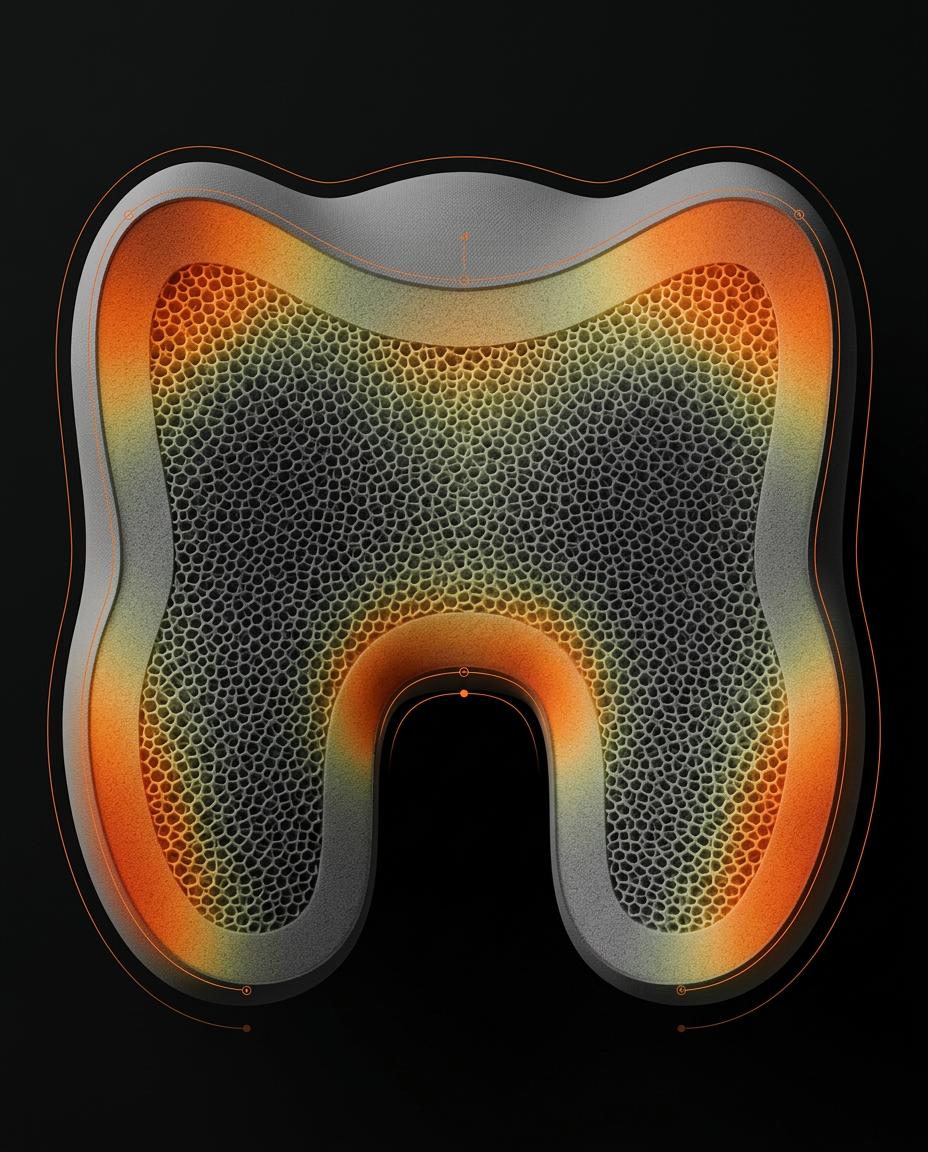 Pressure map of the neck cushion showing even weight distribution across the cradle