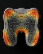 Pressure map of the neck cushion showing even weight distribution across the cradle