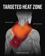 Anatomy diagram showing the scarf's heat zone over the cervical spine