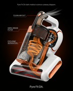 Cutaway diagram of the vacuum's cyclonic separation and HEPA-grade filter