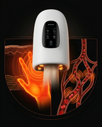 Diagram of heat and compression boosting blood comfort in the hand