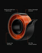 Cutaway of the back roller showing ABS core and closed-cell TPE shell