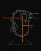 Optics diagram showing the 90-degree prism bending the line of sight downward