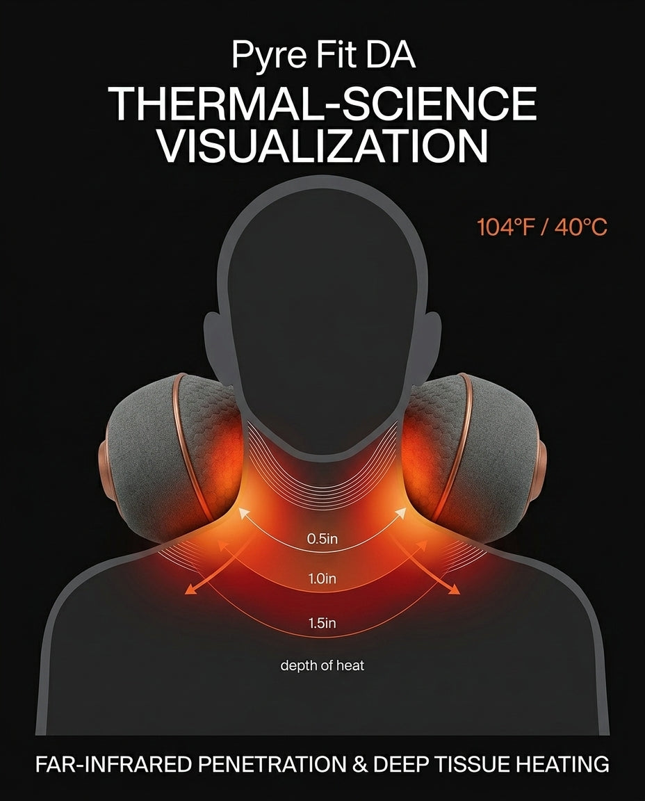 Thermal-science diagram of far-infrared heat depth from the neck pillow
