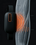 Diagram of the belt's vibration waves penetrating fascia and muscle