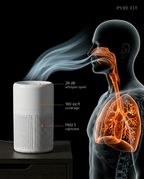 Anatomy diagram of the air purifier delivering clean air to the lungs