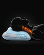 Diagram of the pillow keeping the cervical spine in neutral alignment