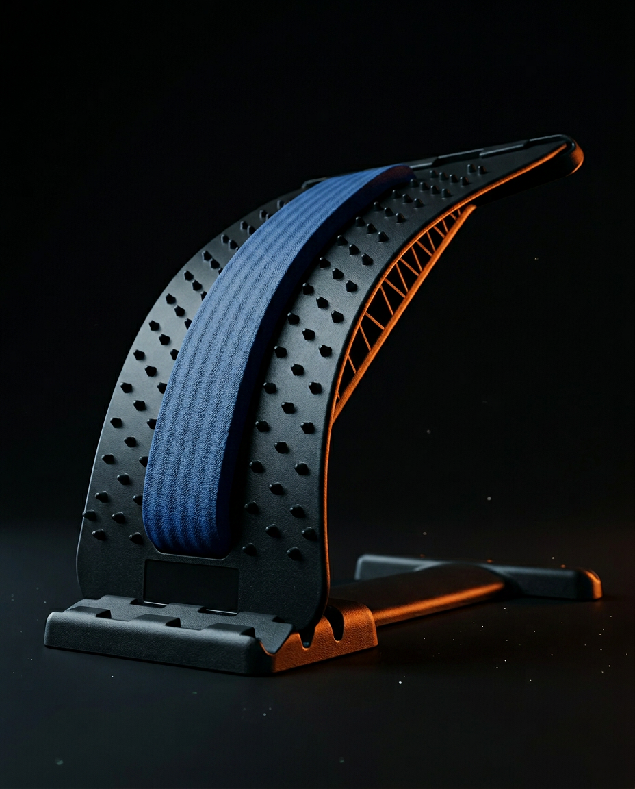 Side profile cutaway of the back stretcher's layered arch and support ribs