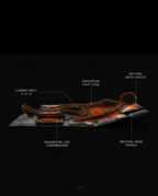 Anatomy diagram mapping the massage mat's heat and compression zones