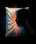 Diagram of the silk pillowcase aiding skin thermoregulation during sleep