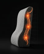 Glowing spine overlaid on wedge pillow profile illustrating spinal support