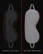 Comparison of the eye mask silk side and breathable mesh side