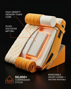 Cutaway of memory foam core, polyester batting and removable velvet cover